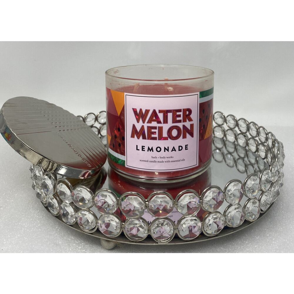 Bath & Body Works White Barn Watermelon Lemonade 3 Wick Candle 14.5 oz NEW